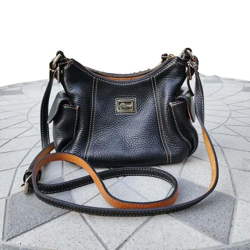 Dooney & Bourke Small Black Pebbled Leather Hobo Shoulder Bag